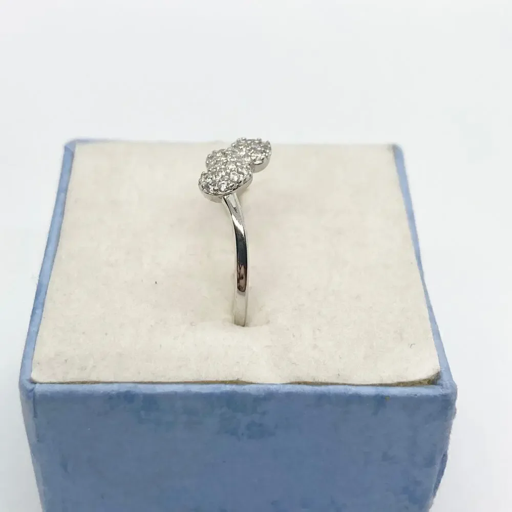 Size 7 Double Heart CZ 925 Ring